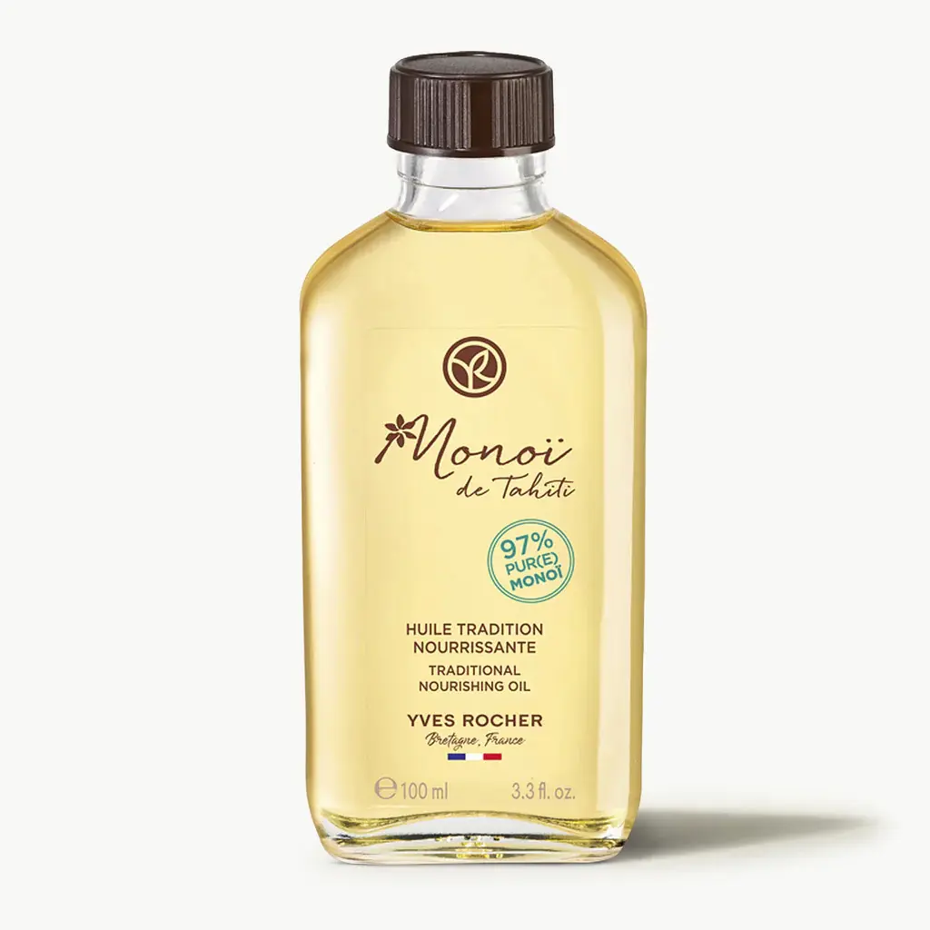 Yves Rocher Traditional Nourishing Monoï Oil | 97.5% Pure Monoï Body & Hair Oil | Moisturizing Coconut Oil Blend | Multi-Purpose Beauty Oil Natural Monoi Body Care Daily self-care routine massage oil skin