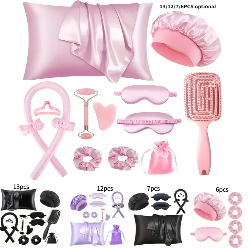 Heat-Free Curling Set, Sleep-In Hair Styling Kit, Large-Wave Hairstyling Tool, No-Damage, Easy-to-Use Design for Natural Curls and Comfortable Wear, Hair Rollers