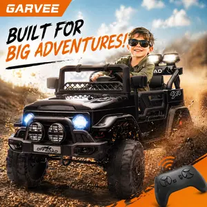 Garvee 12V Kids Ride-On Toy Truck with Parental Remote Control, Electric Toy Car for Toddlers Age 3-8, Battery Powered Ride-On Toy with Bluetooth & LED Lights, All-Terrain Birthday Gift for Boys & Girls