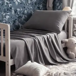 3-Piece Microfiber Toddler Sheet Set, Soft Crib Bedding, Includes Flat Sheet, Fitted Sheet, Pillowcase