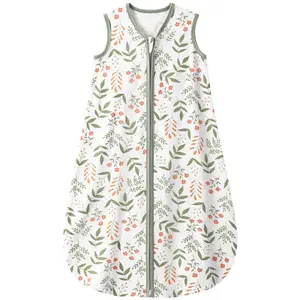 Yoofoss Baby Sleep Sack 0-6 Months Wearable Blanket for Babies 100% Organic Cotton 2-Way Zipper TOG 0.5 Toddler Sleeping Sack Floral Design