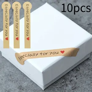 10pcs/1pc has 20 stickers.Especially For You Long Kraft Paper Sticker Scrapbooking Labels Gift Sticker, Self-adhesive DIY Paper Label