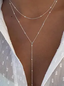 Layered Necklace for Women, Fashion Jewelry for Party, Daily Clothing Decor, Trendy All-match & Exquisite Jewelry for Birthday Gift, Exquisite Chain Jewelry