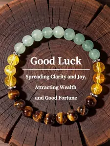 Tiger Eye Crystal Good Luck Bracelet, Adjustable Beaded Design, Unisex Fashion Accessory, Perfect Gift for All Occasions, Good Luck Charm, Crystal Bracelets