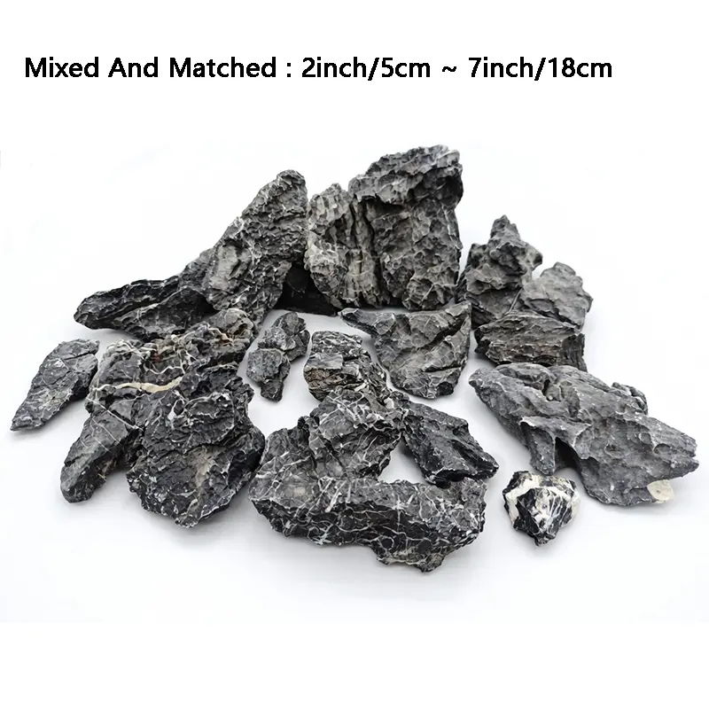 5LB 2-7inch Aquarium Rocks Seiryu Stones Natural Hardscape Stone for Aquariums, Fish Tanks, Bonsai, Terrariums, Wargaming Dioramas, Indoor or Outdoor Gardens.
