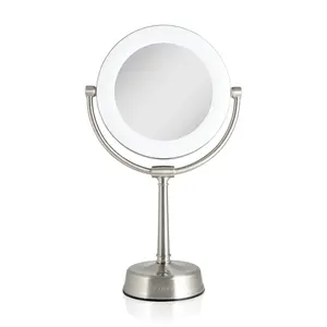 Zadro Lexington Lighted Makeup Mirror with Magnification, Infinity Dimmer Touch Pad, 1x/10x Dual-Sided Magnification, High-Quality Optical Mirror vanity makeup mirror magnify mirror