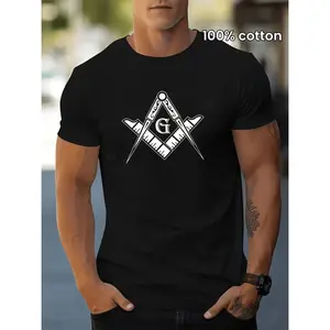 [100% Cotton] mens stylish print cotton t shirt crew neck short sleeve casual tee versatile top for spring and summer trendy streetwear fashion 1 pc 100 cotton t shirt white -1
