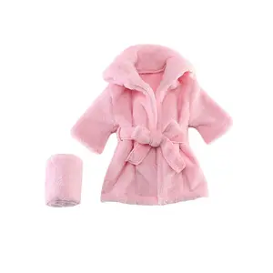 Newborn Photography Props 3 Pcs Bathrobe Bath Towel Cucumber Adorable Outfits for Baby Girl Boy(0-2 Months)