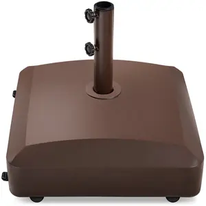 Best Choice Products Fillable Mobile Umbrella Base Heavy Duty Market Stand w/ 4 Wheels, 2 Locks, 123lb Capacity