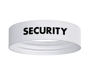 Security Uniform Sport Stretch Headband Sweatband Black/White Text Guard Job Worker Work Staff Event Uniform Officer Bouncer Custom Bandana Sweat Band  Head Band Enforcement Patrol Surveillance Athletic Fitness Moisture Wicking