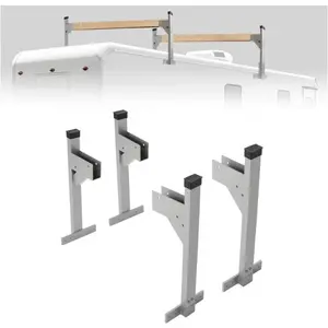 Roof Ladder Rack Compatible with Most Enclosed Trailers Cargo Vans Adjustable Roof Ladder Rack Bracket Aluminium Powder Coated Silvery