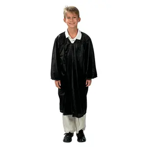 Kids Black Shiny Elementary School Graduation Robe