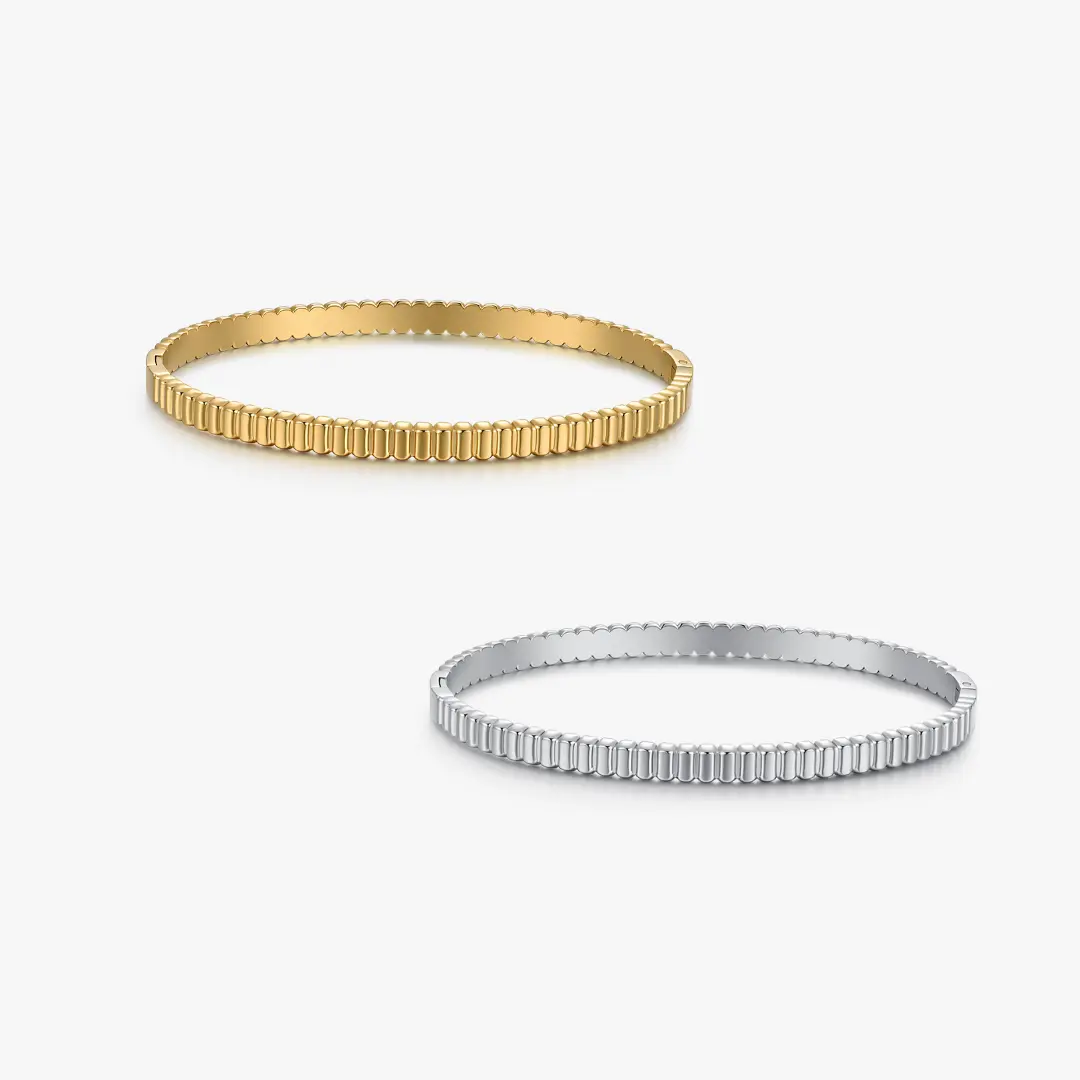 Ribbed Stacker Cuff Bangle