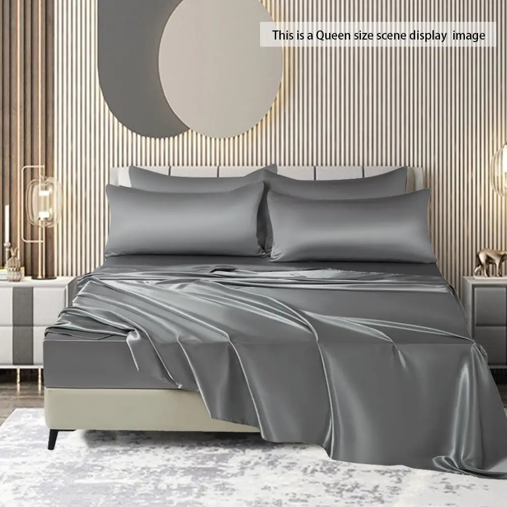 Modern Solid Color Bedding Set, Including 1 Flat Sheet, 1 Fitted Sheet, and 4 Pillowcase without Filler, Soft Comfy Bedding Sets for Home, Comfy Bed S