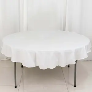 100% Cotton Round Tablecloth 70" White Linen - Soft & Breathable Table Cover for Stylish Tablescapes