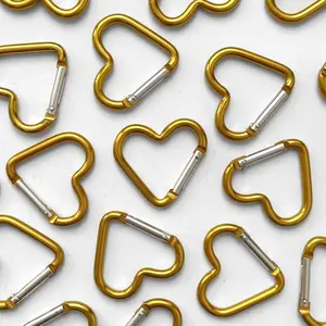 Gold Heart Carabiner Key Chain