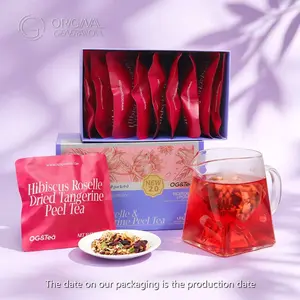 Kidney Tea 2.0 Version Roselle /Hibiscus Tangerine Tea 100g (10g×10pcs) Caffeine Free With Adzuki Bean Pear Dried Tangerine Peel Sugarcane Mulberry Roselle Hawthorn Rose Apple Stevia