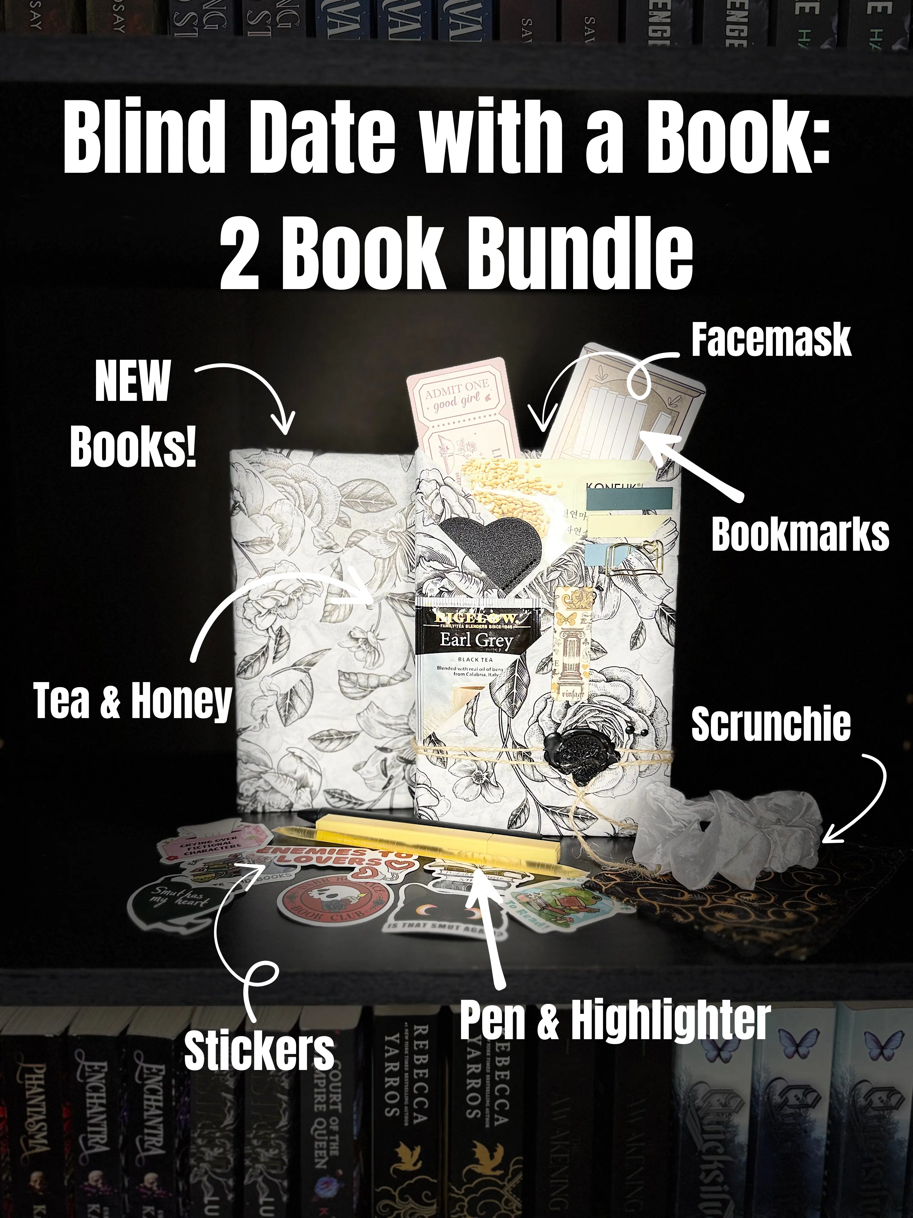Blind Date with a 2 Book Bundle  | Bookish Gift | Handpicked Personalized Gift | Book Lovers | Booktok | Spicy | Dark Romance | Romantasy | Horror |