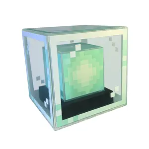 3D Pixel Style Beacon Night Light Four Color Changing RGB Lamp Beads Eco Friendly Material Type C Charging for Enhanced Gaming Atmosphere