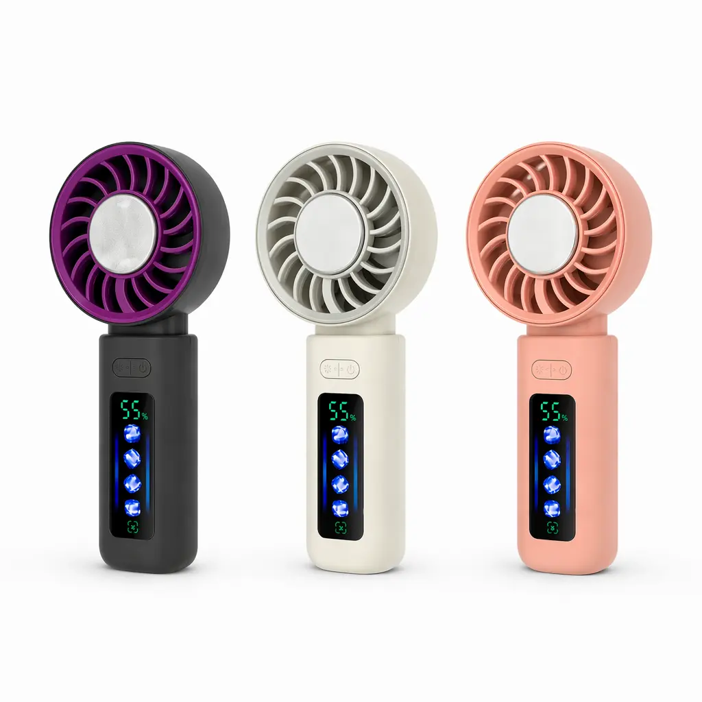 LIETHGVN portable handheld ice pack high-speed fan, adjustable wind speed in 4 levels, foldable, essential for summer travel and vacation, cool outdoor activity fan