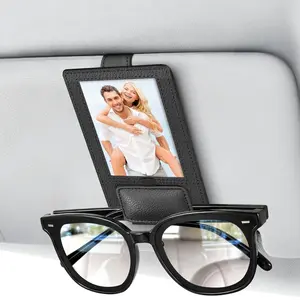 Car glasses clip photo holder, magnetic sun visor photo organizer for sunglasses