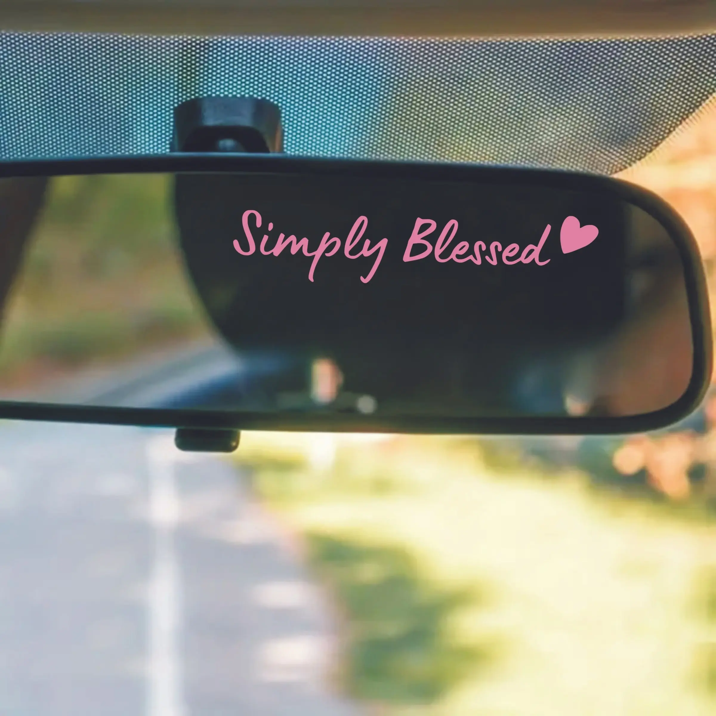 Simple Blessings Mirror Decal, Car Decal for Women, Vinyl Decal, Rearview Mirror Sticker, Car Accessories, Car Visor Sticker, Universal Car Sticker, Vehicle Exterior Decoration, Decals for Vehicles, Automotive Decals