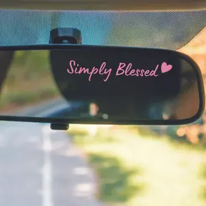 Simple Blessings Mirror Decal, Car Decal for Women, Cute Vinyl Decal, Car Mirror Decal, Car Accessories, Car Visor Sticker, Sticker For Cars, Vehicle Exterior Decoration, Sticker Decals