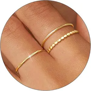 Minimalist Thin Band Ring Set | Copper Material | Simple & Elegant Stacking Rings