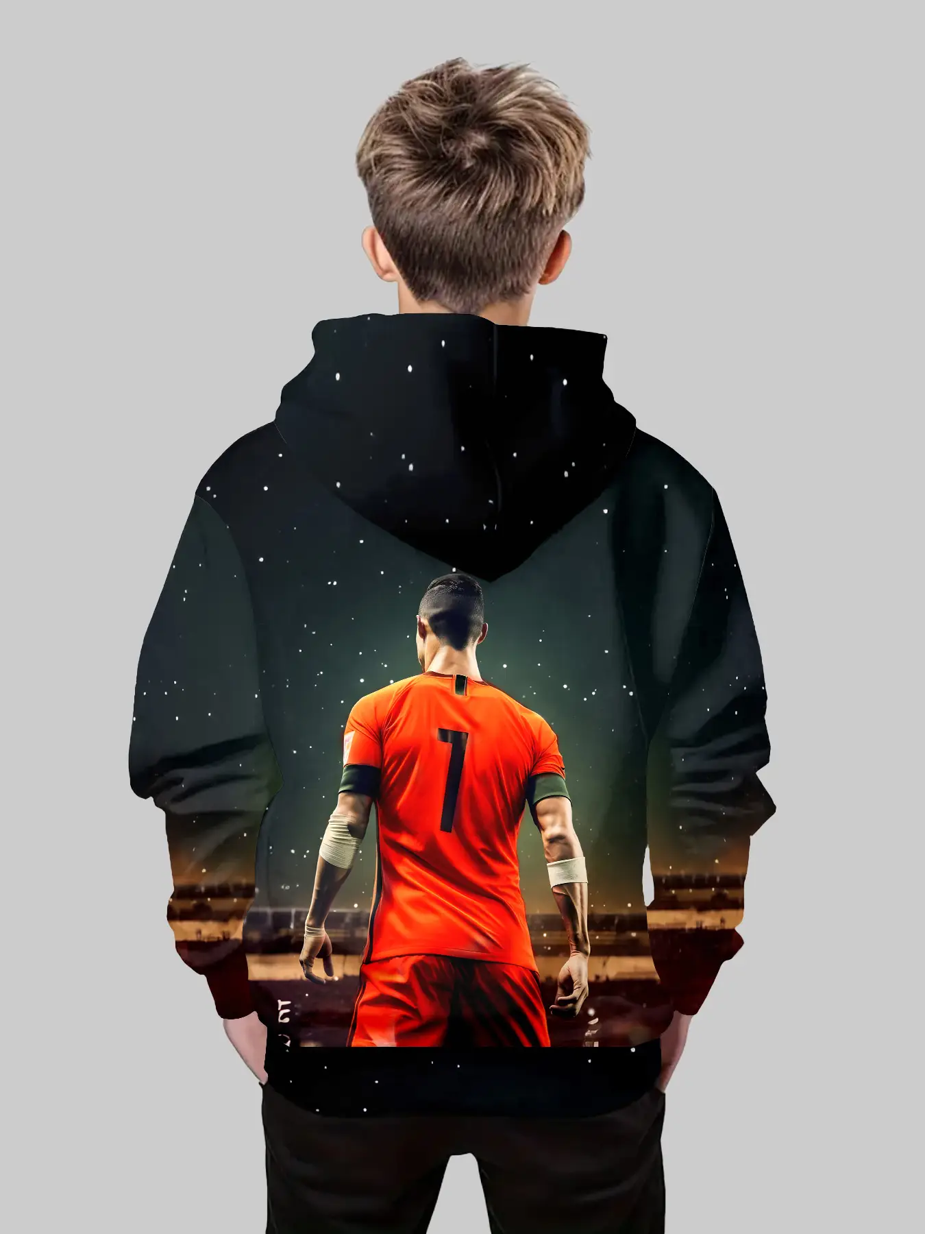 Boys' Fashion 3D Print Hoodie Sweatshirt, Casual Long Sleeve Pullover with Pockets, Stretch Polyester Blend Graphic Hoodies, Ideal for Daily & Outdoor