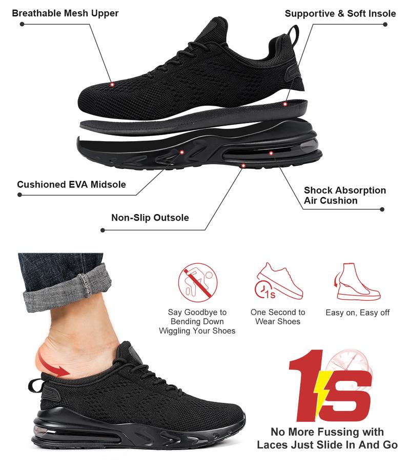 Non-Slip Work Shoes SRC Oil Resistant Breathable Mesh Comfort Chef Footwear Men's & Women's Versions Black Nurse Shoes Lightweight Girl Closed with Laces Anti Slip Waterproof TikTokShopBlackFriday