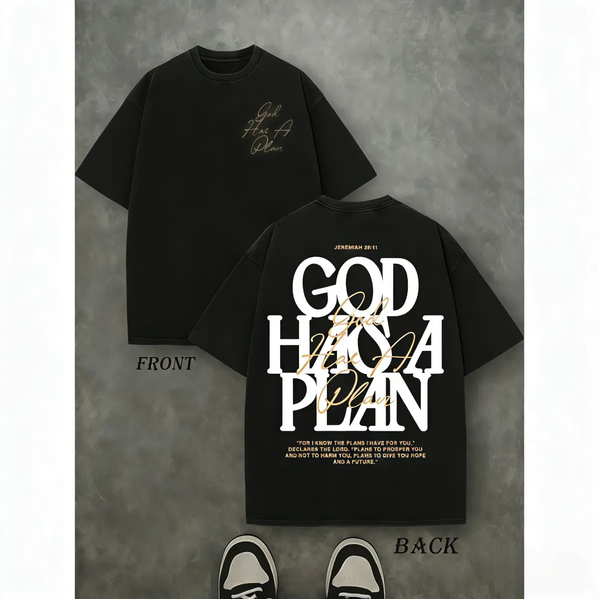 Men's Retro Printed Graphic Sports Top - Short-Sleeve Crewneck, 'GOD HAS A PLAN' Letter Design, Slightly Cropped Distressed Streetwear, Comfortable Smooth Seamless Fabric, Mens Clothing