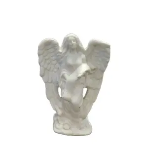 Vintage White Ceramic Angel Figurine Nativity 6” Tall VERY RARE UNIQUE