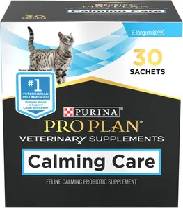 Purina Pro Plan Calming Care Cat Supplements - 30 ct. Box with Probiotic Strain Bifidobacterium longum BL999 for Stress Management