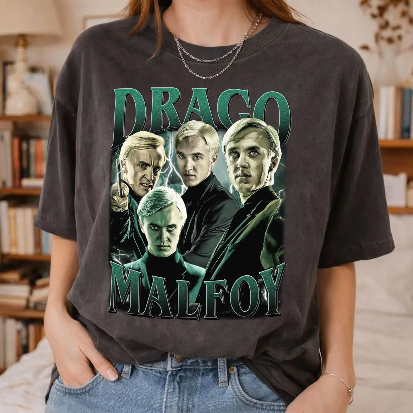 Draco Malfoy Inspired Shirt, Tom Felton Vintage Graphic Tee, Wizard World Fan Gift