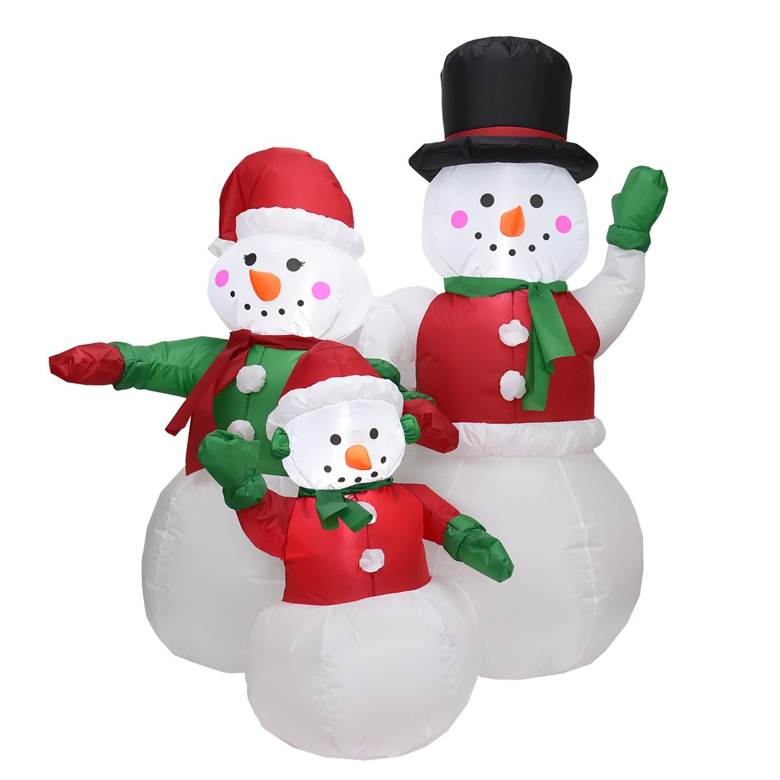 5 Ft Christmas Inflatables Snowman Family Outdoor Decoration with Built in LED Lights Blow ups Christmas Snowman Decoration, Xmas Inflatable Decor for Lawn Garden Yard and Holiday Party