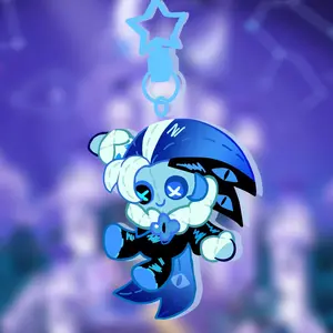 Cookie Run Kingdom Shadow Milk Cookie Keychain, CRK Keychain - Cute Chibi Cookies! Cute, Durable, And Perfect For Bags, Keys, Or Gifts