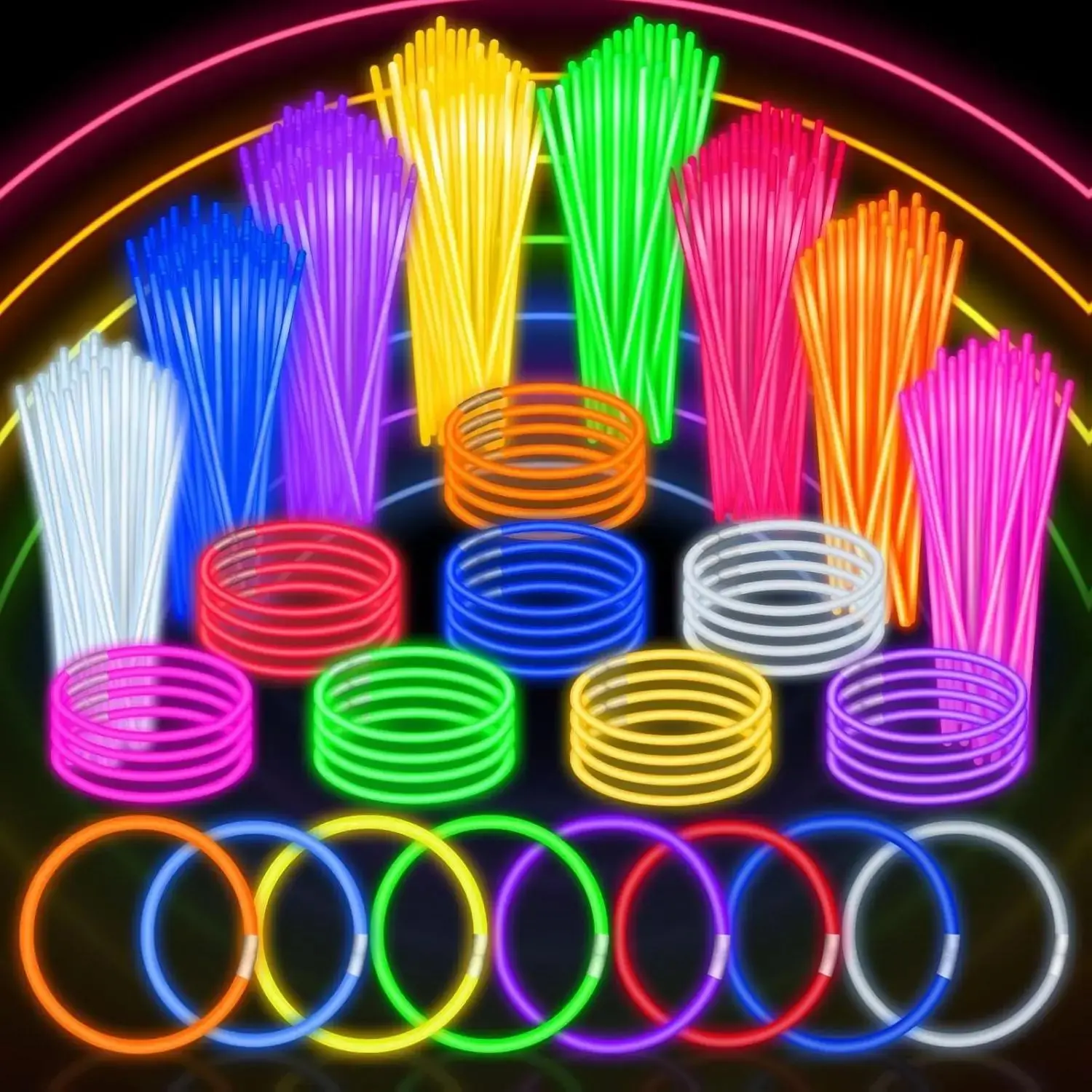 100 PCS Glow Sticks Bulk Party Favors 8" Glow in the Dark Party Supplies Light Sticks for Party Favors Glow Necklaces and Bracelets for Kids or Adults