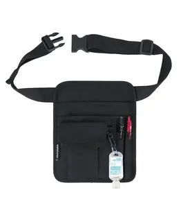 Server Waist Pouch, Restaurant Waitress Accessories Bag with Adjustable Belt, Utility Money Bag for Waiter Waitress, Black serverapronpouch