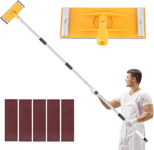 Pole Sander for Drywall, 31-74-inch Manual Hand Drywall Sander with Extension Pole.  for Painting, Complete with 5 count Sanding Sheets (60, 100, 180, 240, 320 Grit)