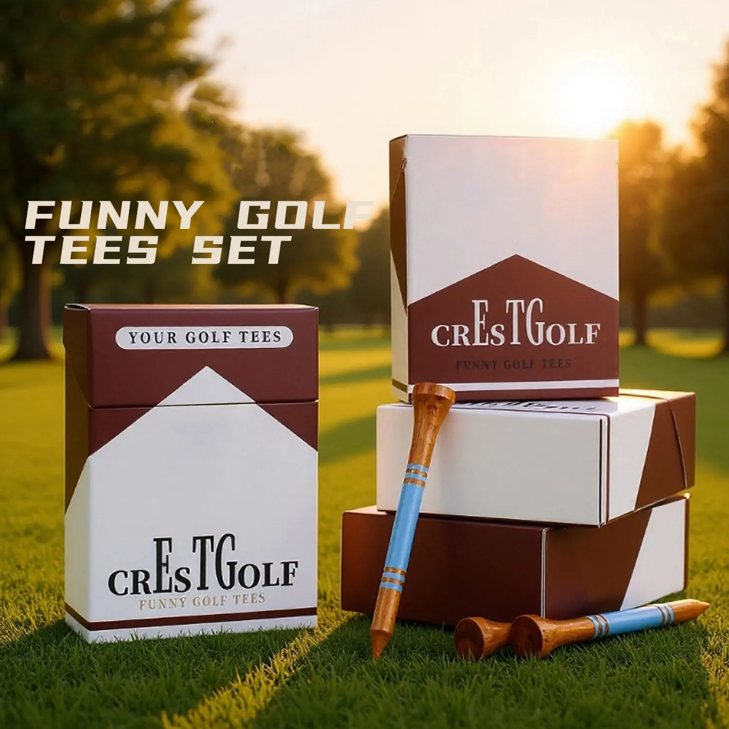 Funny Golf Tees | Golf Accessories for Men | Top Golf Gifts for Men & Unique Golf Gifts for Golfers | Premium Golf Stuff & Golf Bag Accessories | Wooden Bamboo Tees