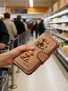 1pc Scottish Highland Cow Women'S Long Wallet, Multi-Functional Wallet, Portable Snap Closure Coin Purse, Birthday Gift and Daily Commute forCow lovers, Playful Design, Perfect Holiday Gift, Perfect for Outdoor, Travel, and Family Use, 3.19PYT-15