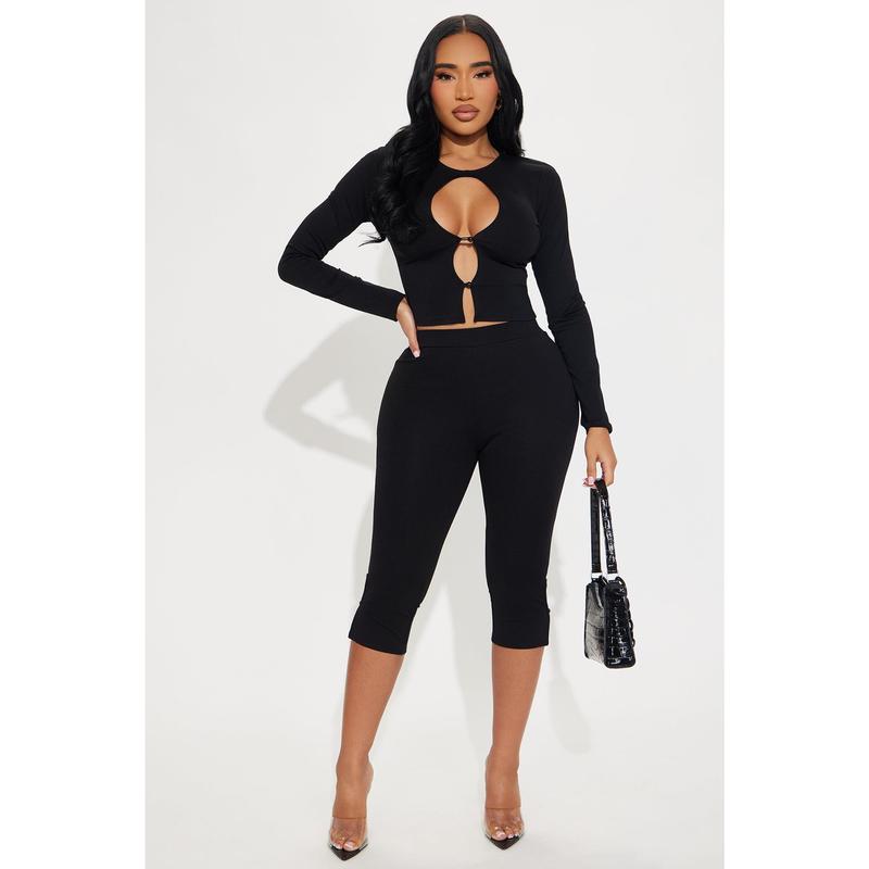 Mia Date Night Capri Pant Set - Black