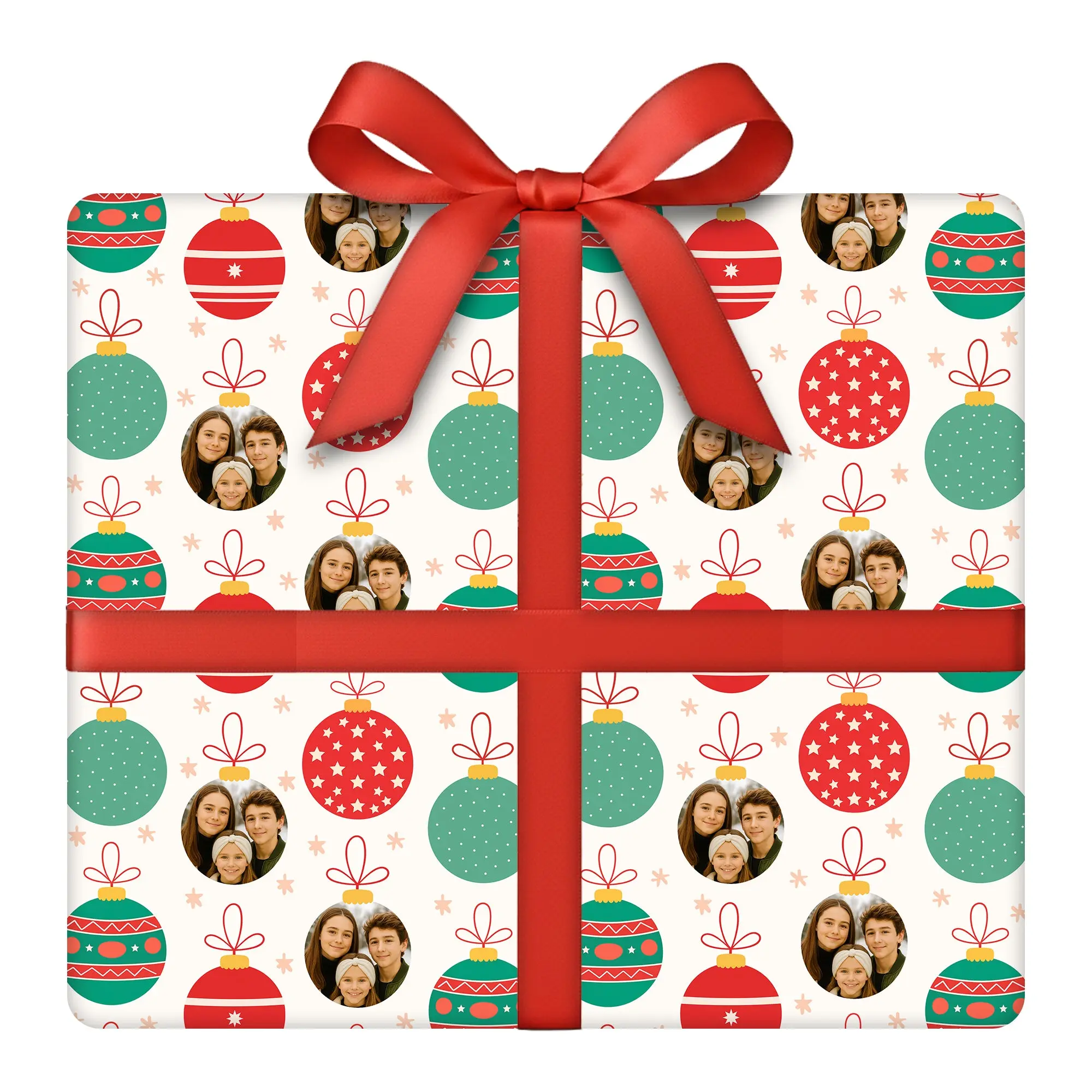 Personalized Holiday Baubles Christmas Wrapping Paper