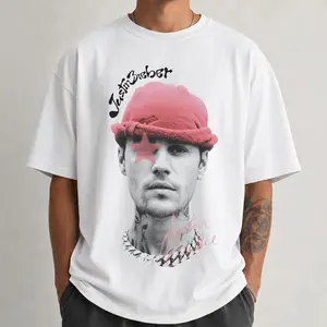Pop Star Portrait Graphic Shirt, Red Beanie Aesthetic Tee, Vintage Style Comfort Colors Shirt, Oversized Streetwear Unisex T-Shirt