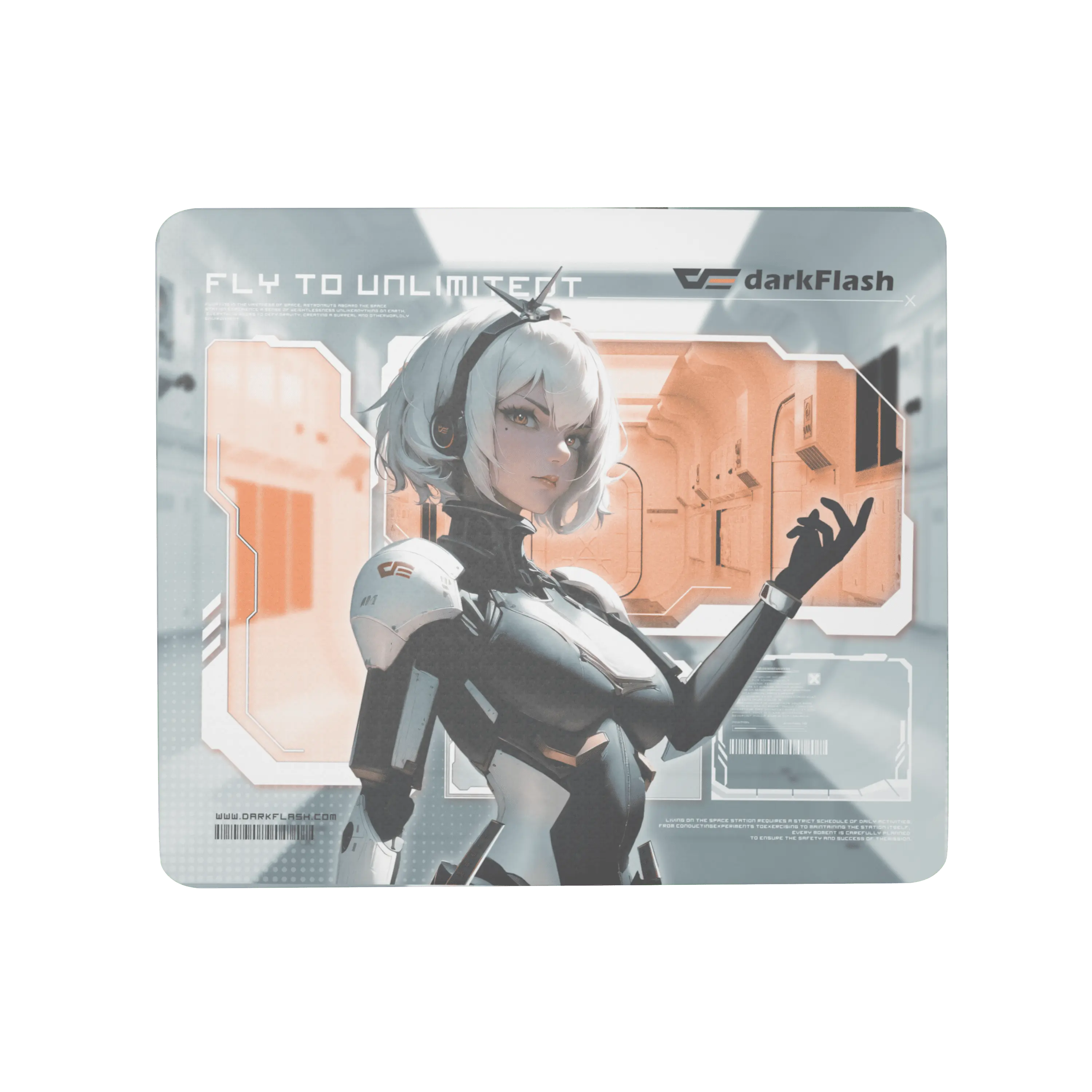 DarkFlash DMP350 Glass Mouse Pad 13.8x11.8 Inch Micro Etched Tempered Glass with IP Design for Precise Tracking & Durable Scratch Resistance