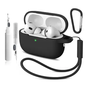 AirPods Pro 3rd Gen Case with Cleaner Kit, Soft Silicone Protective Cover, Lanyard Included, for Men and Women