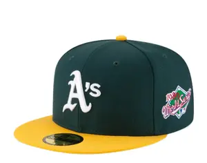 New Era 59Fifty Oakland Athletics 1989 World Series Men Fitted Hat Green/Yellow
