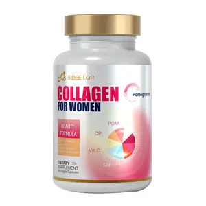 Miracle capsule for restoring beautifully resilient skin, Collagen Peptides for women - Hydrolyzed Protein Peptides with Pomegranate Sodium Hyaluronate & Vitamin Capsules Supplement Dietary Edible Fitness Healthcare Natural Beauty Colagen Healthy Nail