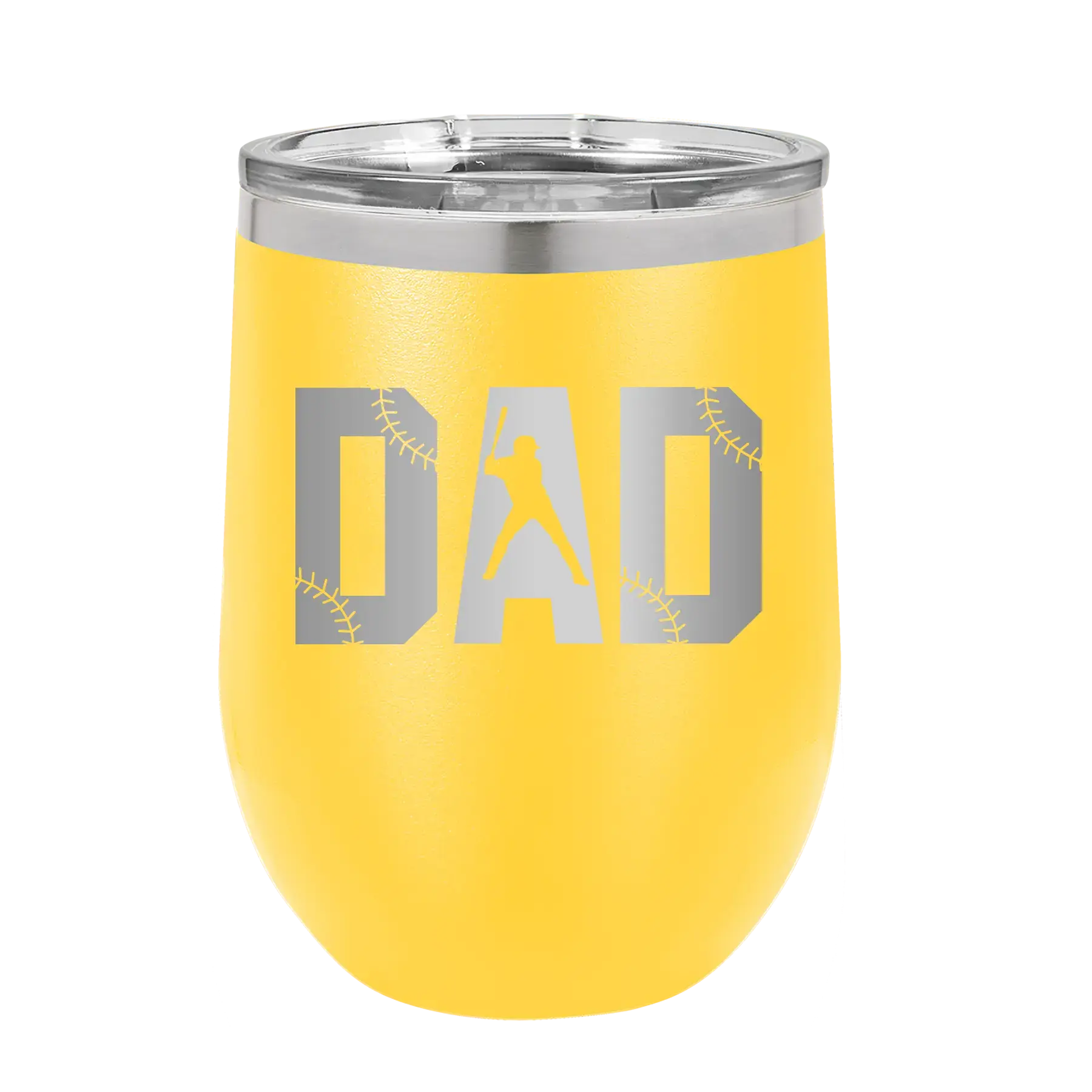Baseball Dad Wine Cup | Yellow