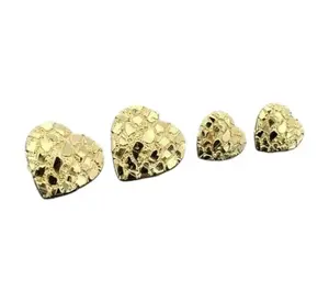 14K Gold Plated Nugget Earrings 14mm- Textured Minimalist Design Unisex Jewelry Accessories